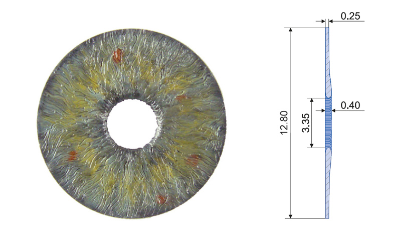 Schéma Iris Artificiel Customflex - Human Optics